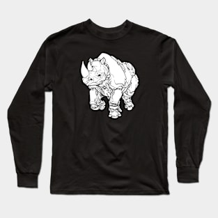 Rhino Mech (white shape) Long Sleeve T-Shirt